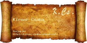 Kirner Csaba névjegykártya