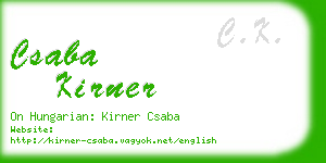 csaba kirner business card